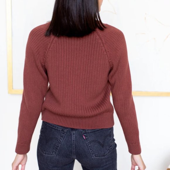 Emerson Fry Low V Neck Cardigan Spiced Apple Organic - Picture 2 of 2